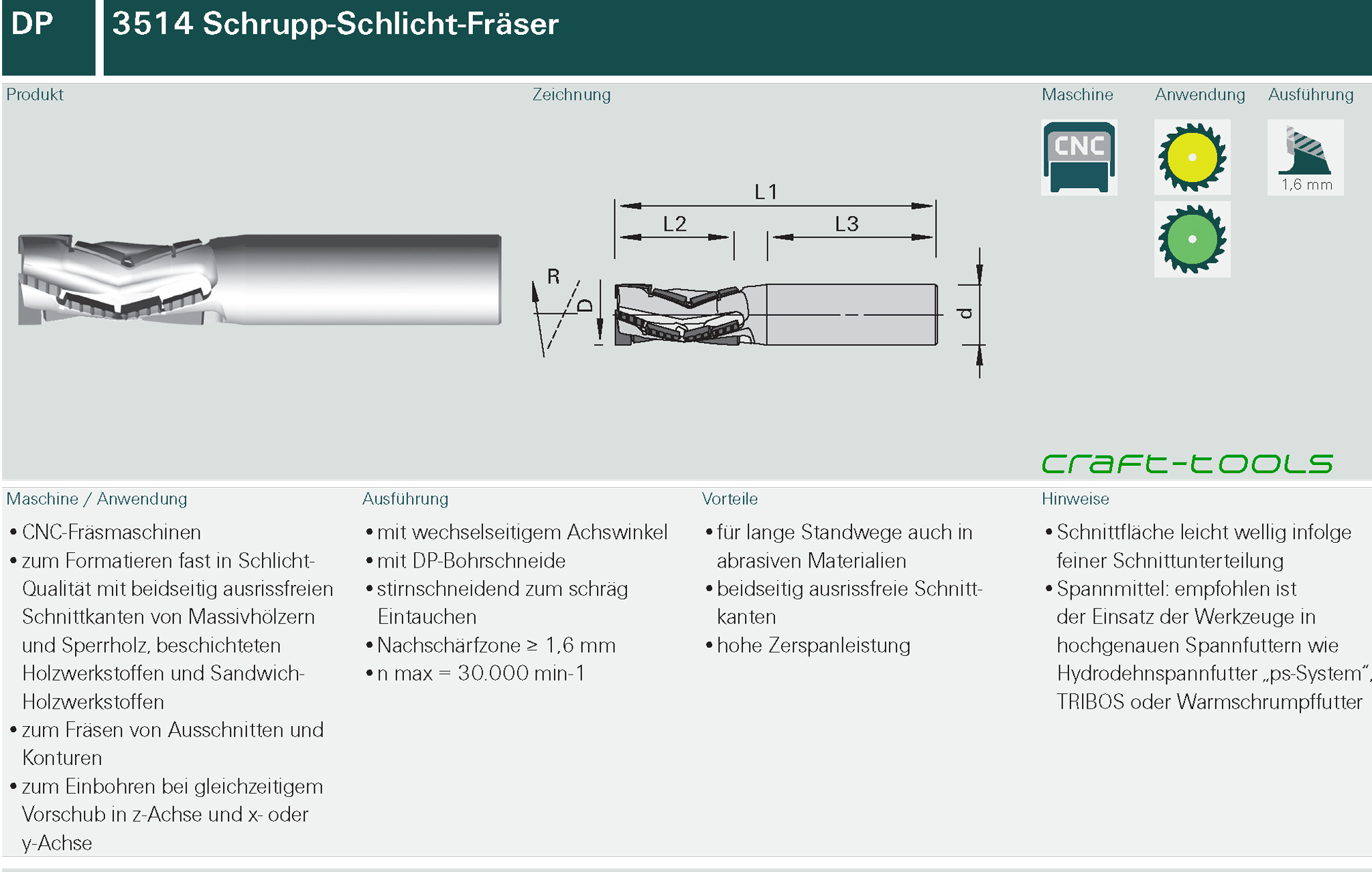 3514 Schaft-Schrupp-Schlichtfräser DP - Z=4 (2+2)